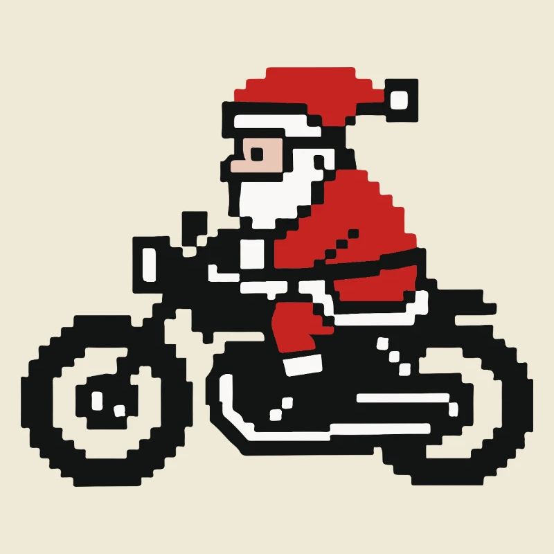 Pull de Noël moche – Père Noël dans le style Retro Pixel