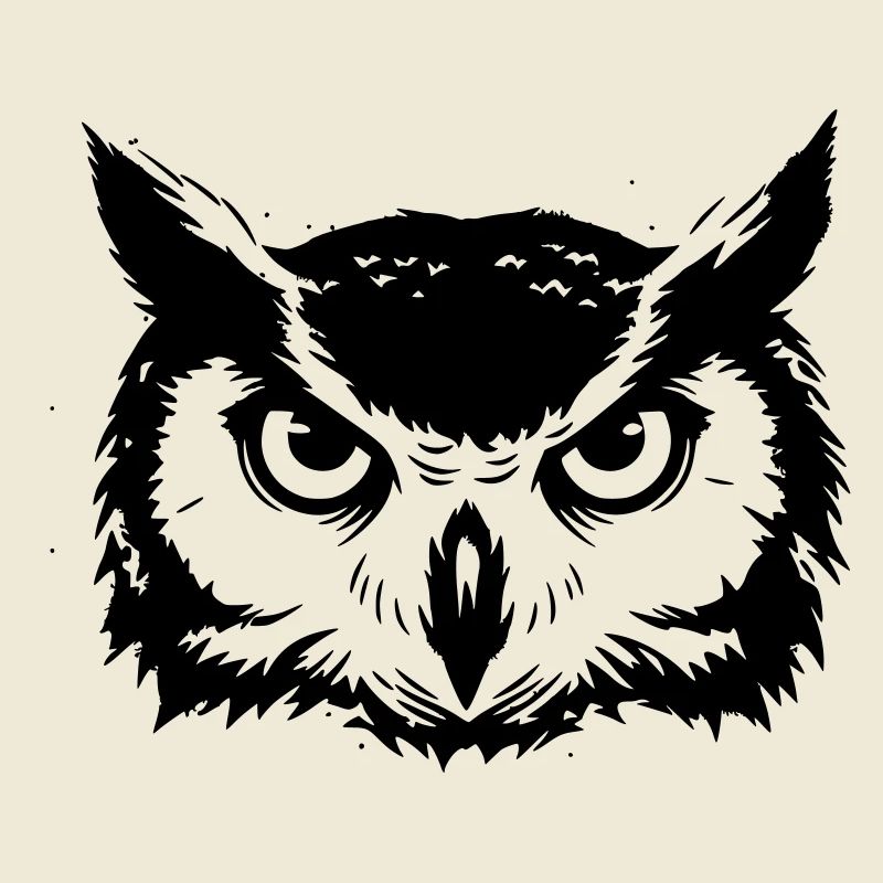 Owl Head Eagle Owl Silhouette