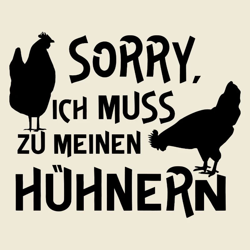 Humorous chicken design with text