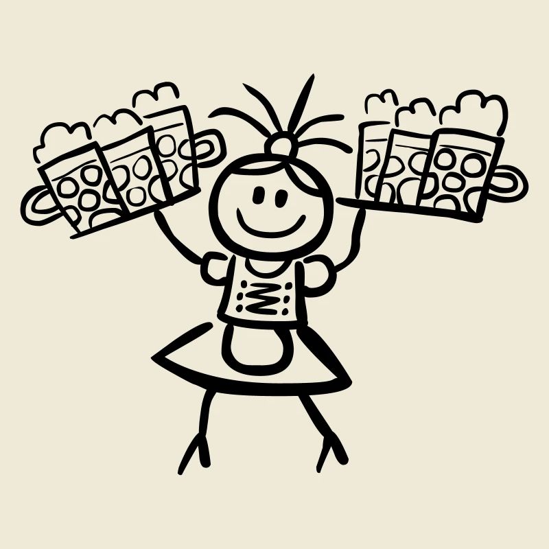 Kellnerin im Dirndl mit Biertablett