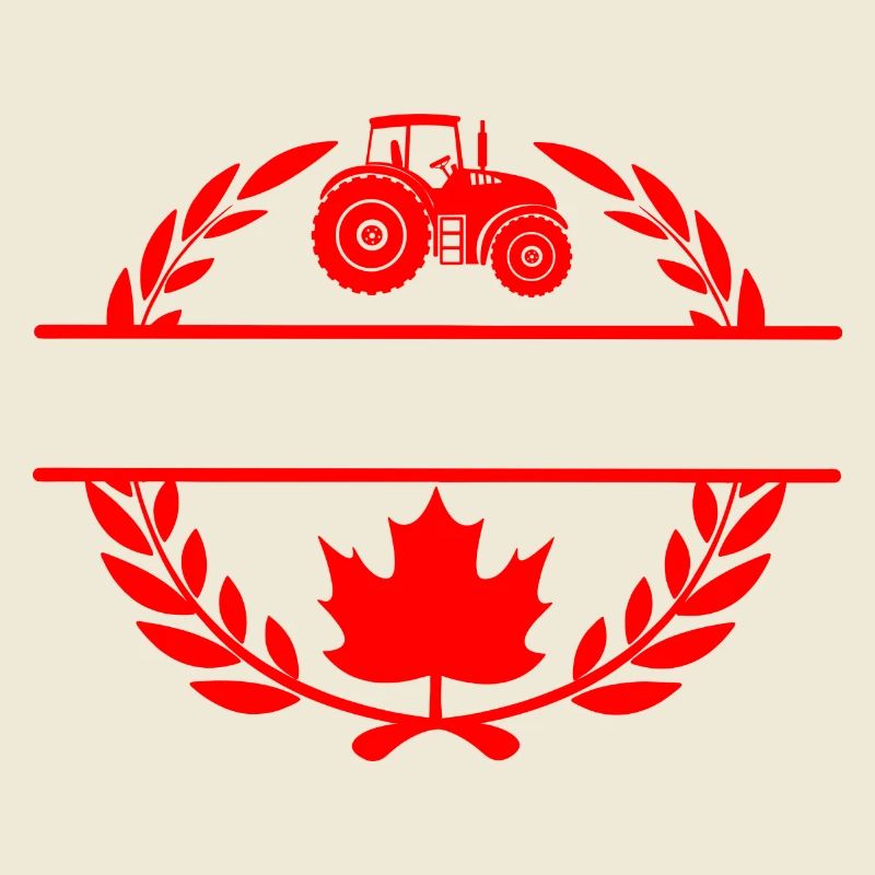Canada maple leaf tractor laurel wreath