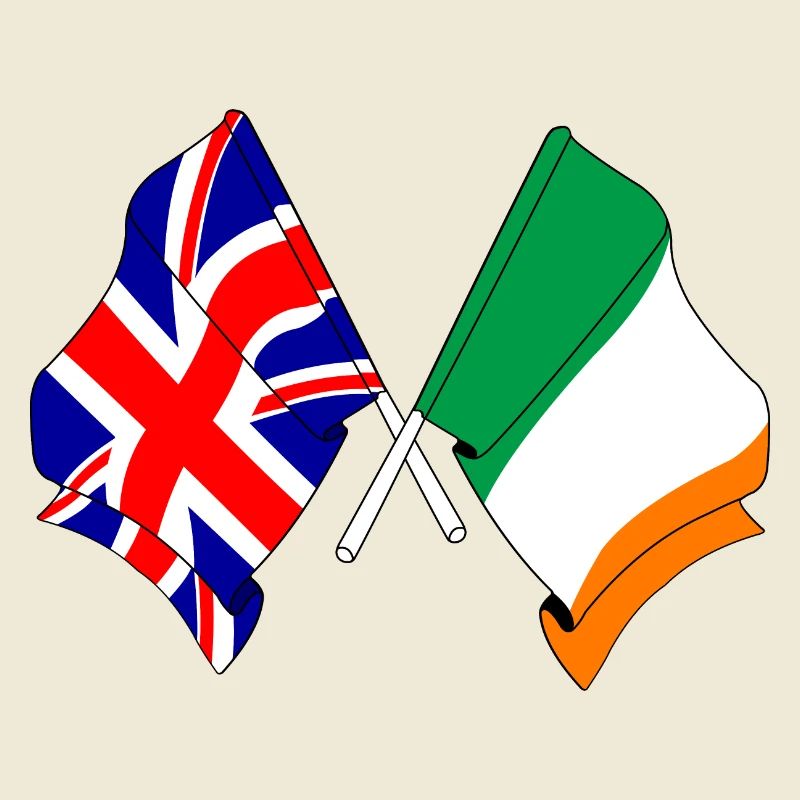 Drapeau de l’Angleterre et drapeau de l’Irlande