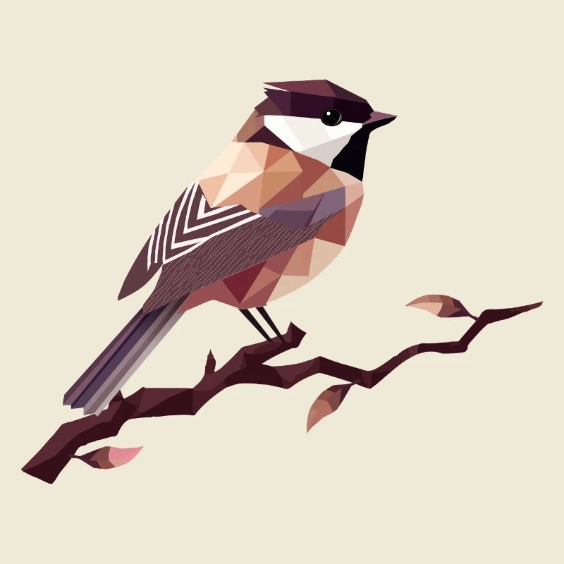 Geometric Songbird – Elegant Polygon Art
