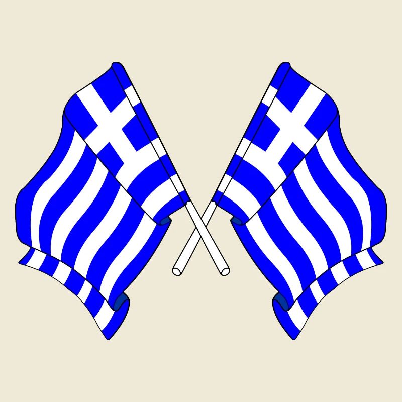 Deux drapeaux de la Grèce