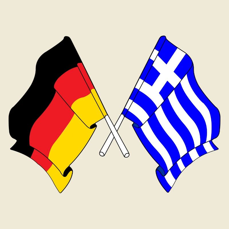 Drapeau de l’Allemagne et drapeau de la Grèce