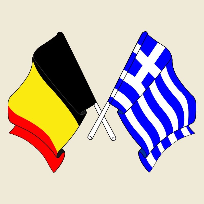 Drapeau Belgique, drapeau Grèce