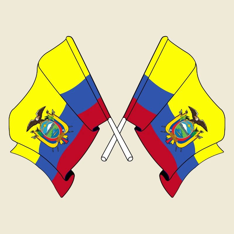 Flags crossed Ecuador