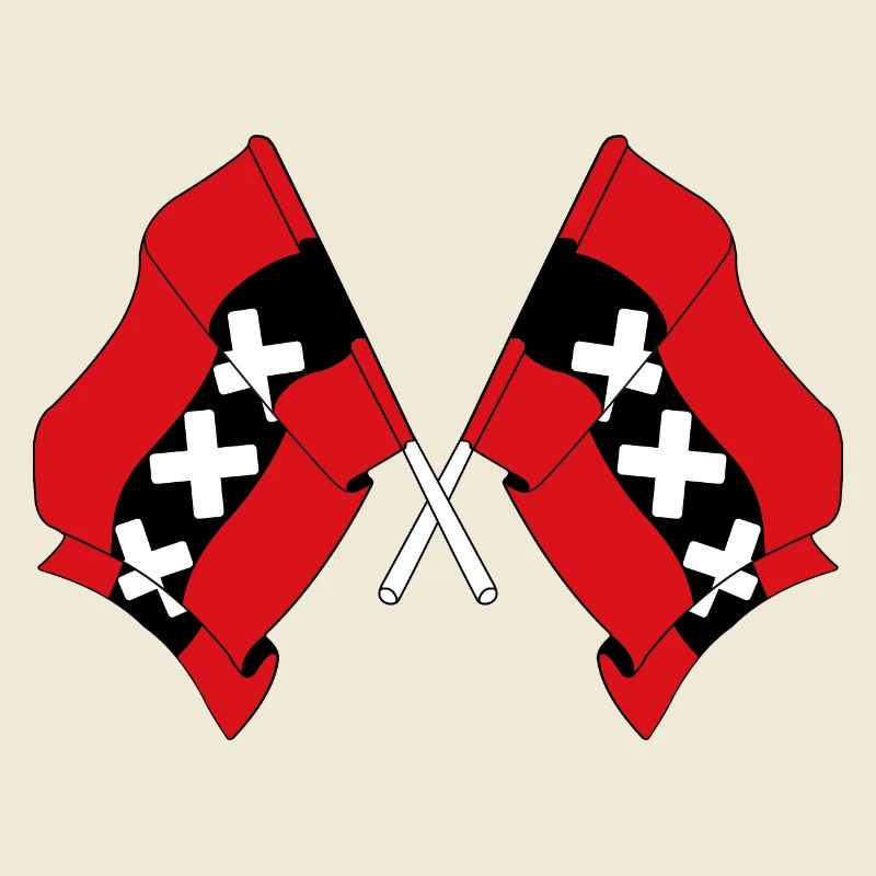 Deux drapeaux Amsterdam Pays-Bas