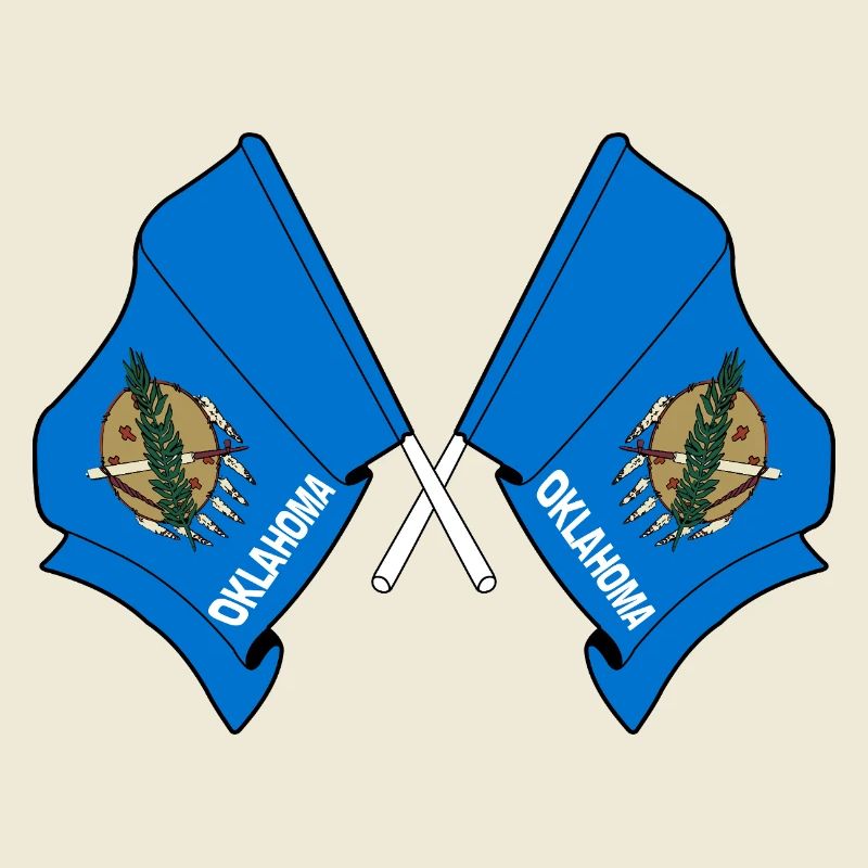Two flags crossed Oklahoma