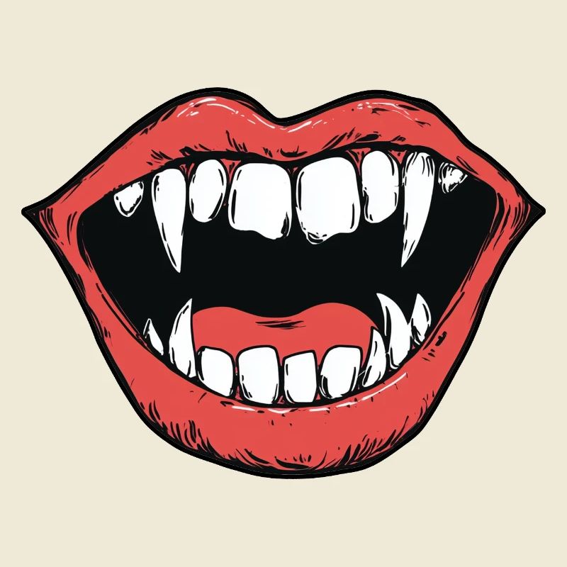 vampire mouth, sharp teeth, bite