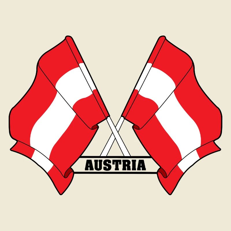 Austria Crossed Flags