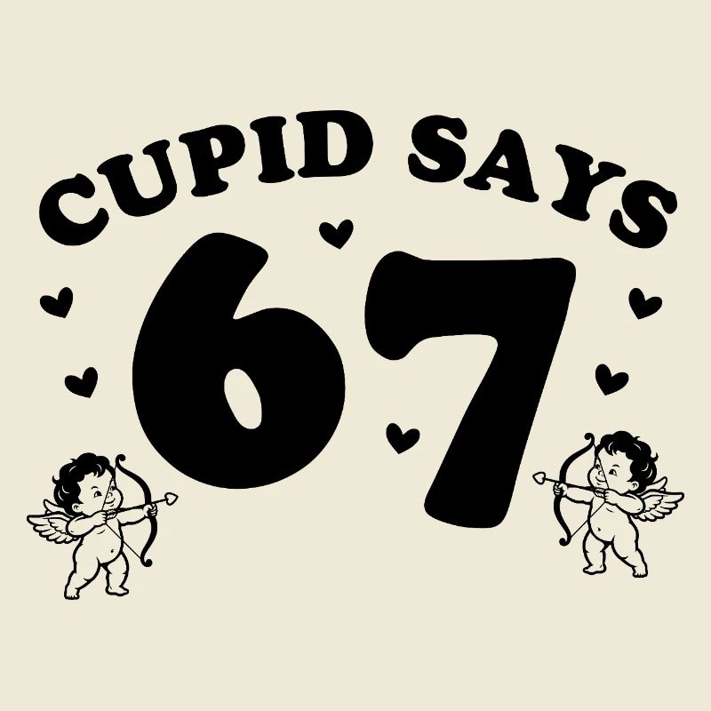 Cupid Says 67 – playful Cupid design