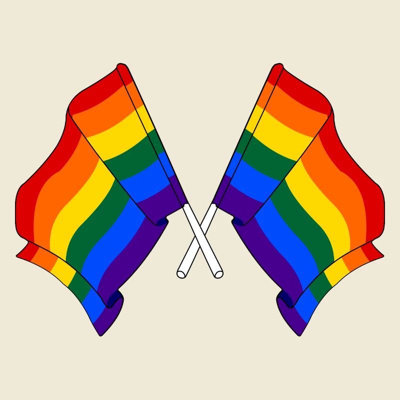 Two rainbow flags