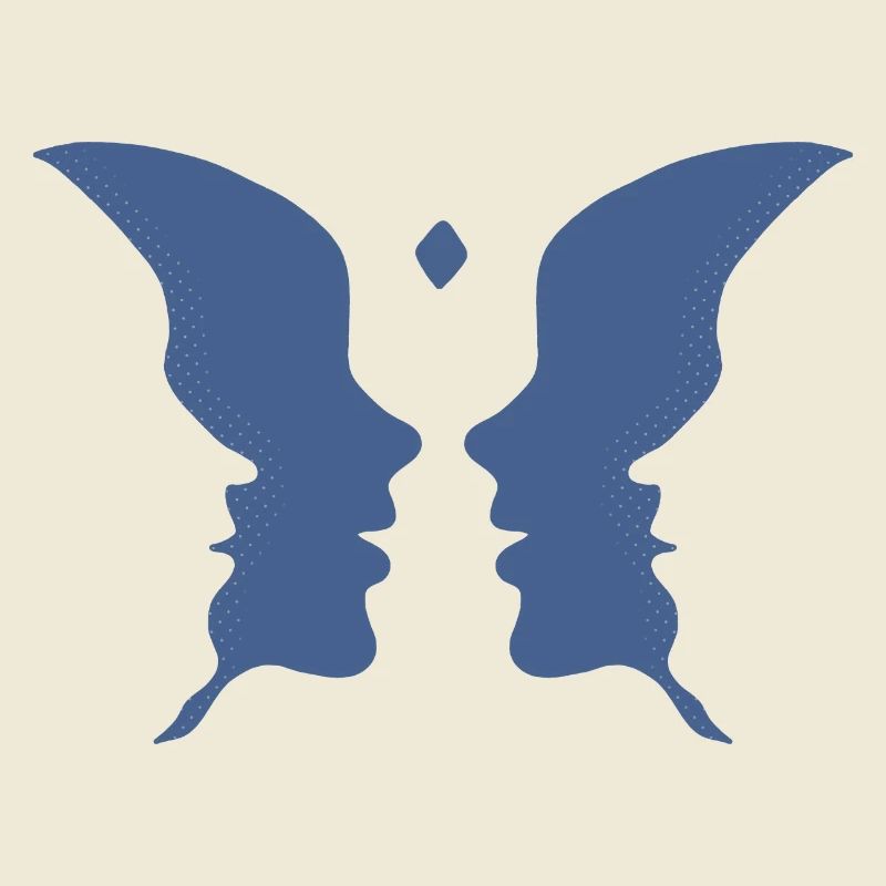 Küssende Gesichter oder ein Schmetterling