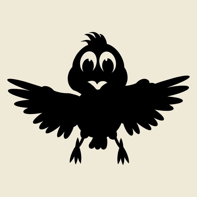 Bird with spreading wings shadow image