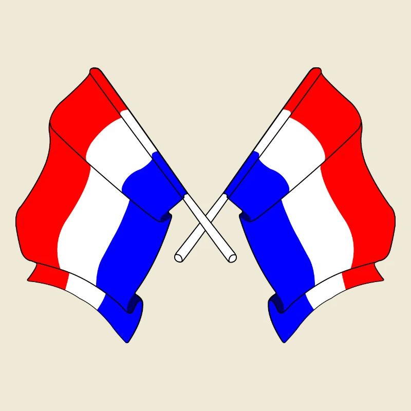 Deux drapeaux Pays-Bas