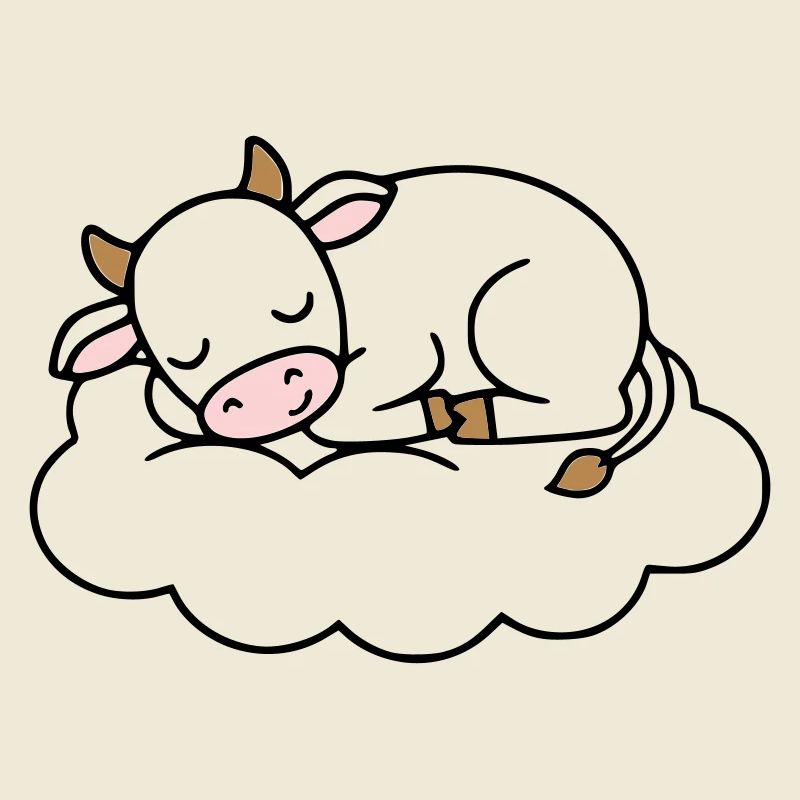 Sleeping Cow Cloud Dream Baby
