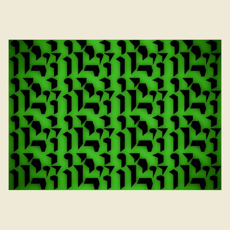 Deco pattern shapes and objects in green-black