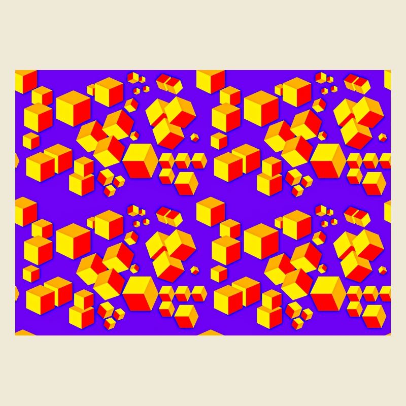 Deco pattern cube colored