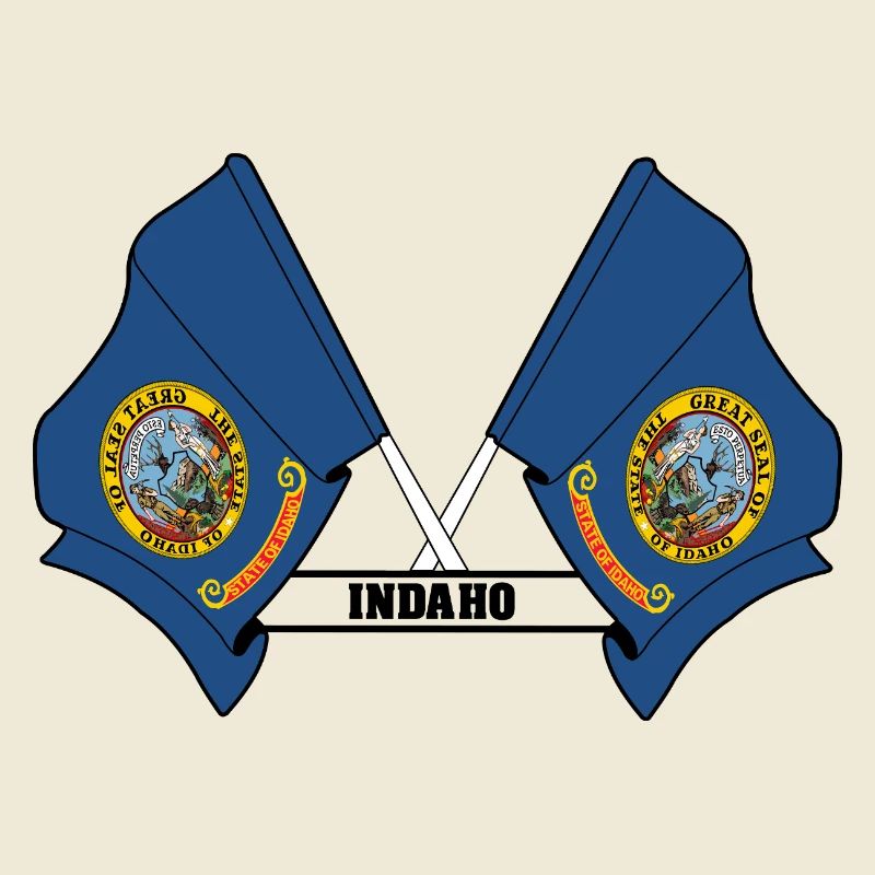 Two flags text INDAHO