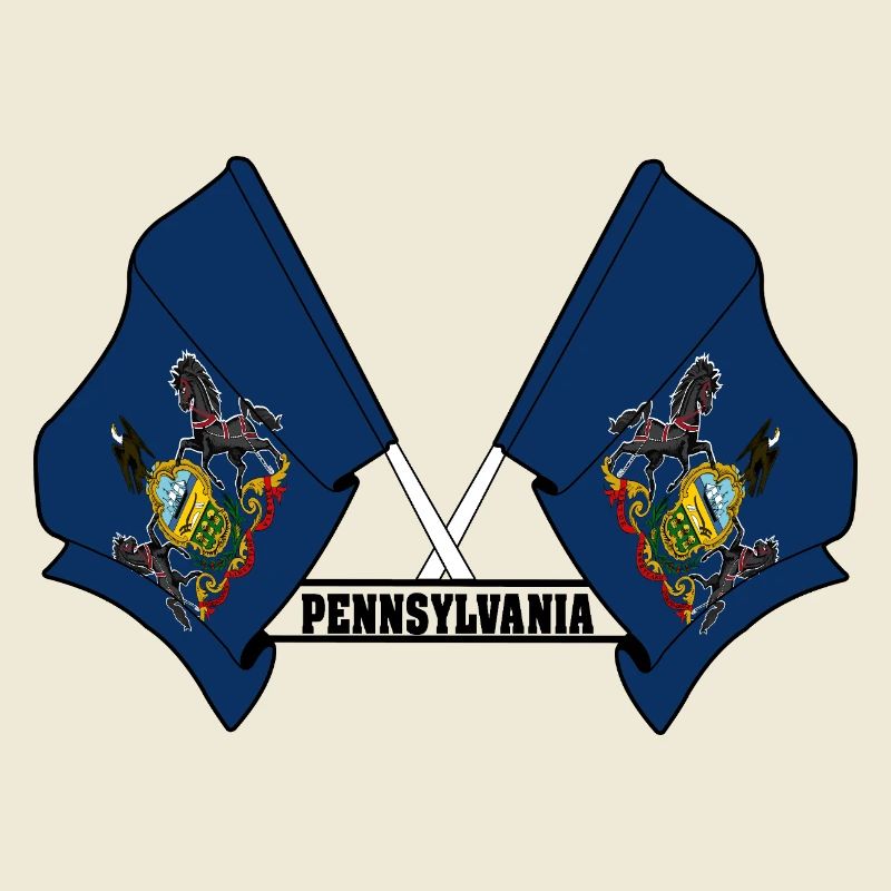 Deux drapeaux texte PENNSYLVANIE
