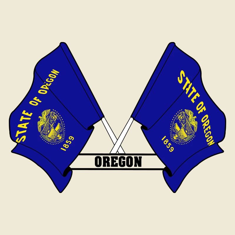 Zwei Flaggen mit dem Text OREGON