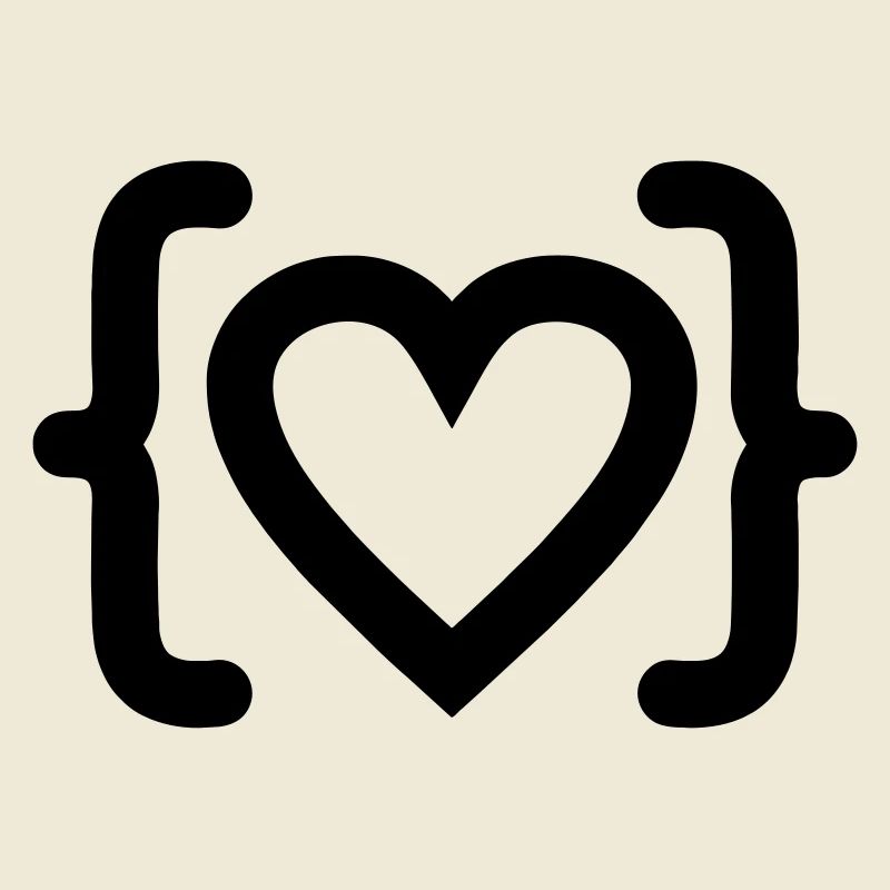 Cœur du logo du code du programmeur