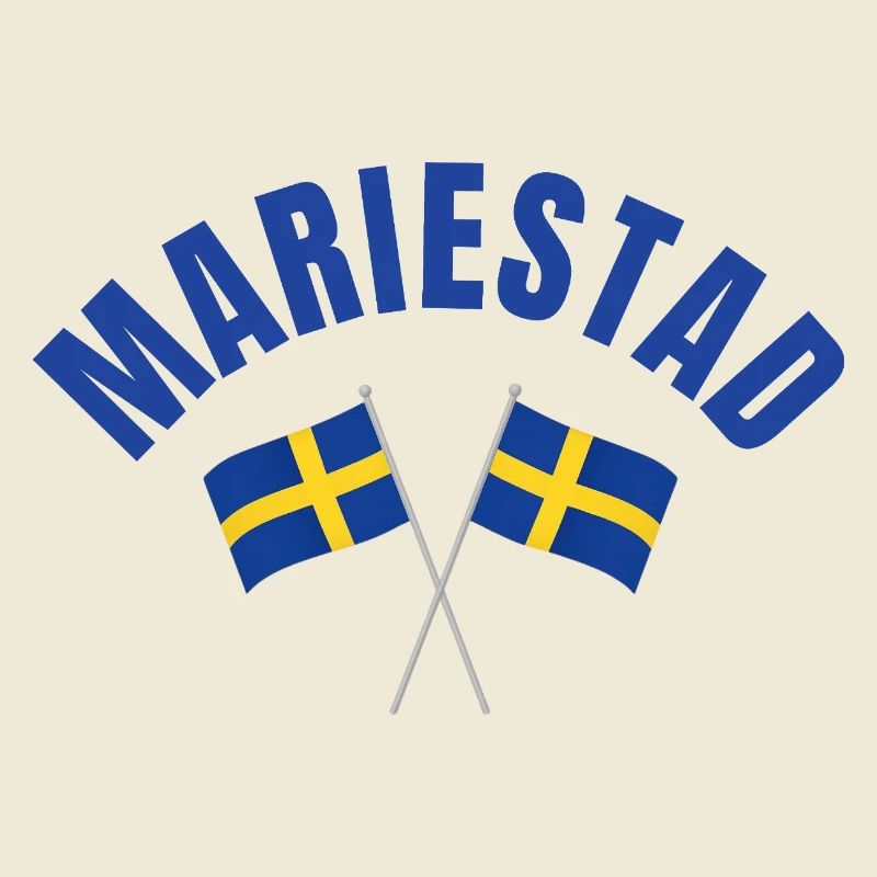 Mariestad crossed Swedish flags