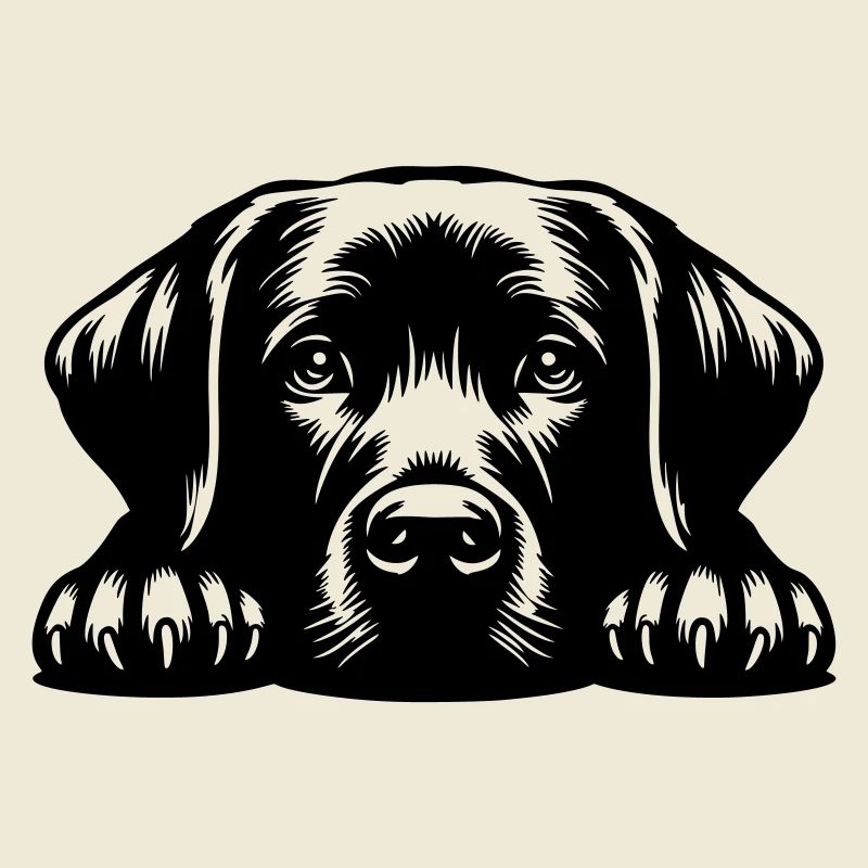Labrador Head with Paws