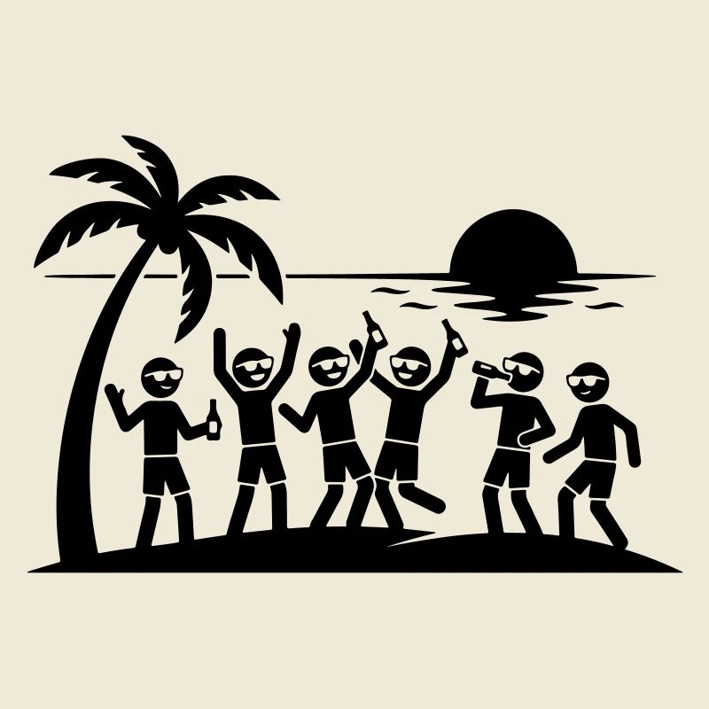 Équipe de plage pour fête de fin d’année