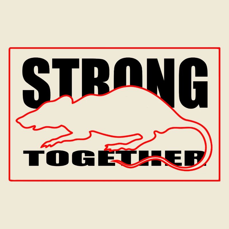 Unity Rodent Silhouette Graphic Tee Red and Black