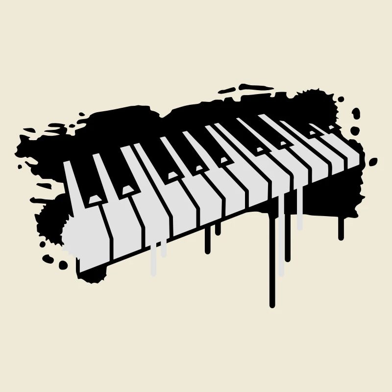 Piano keyboard in graffiti style