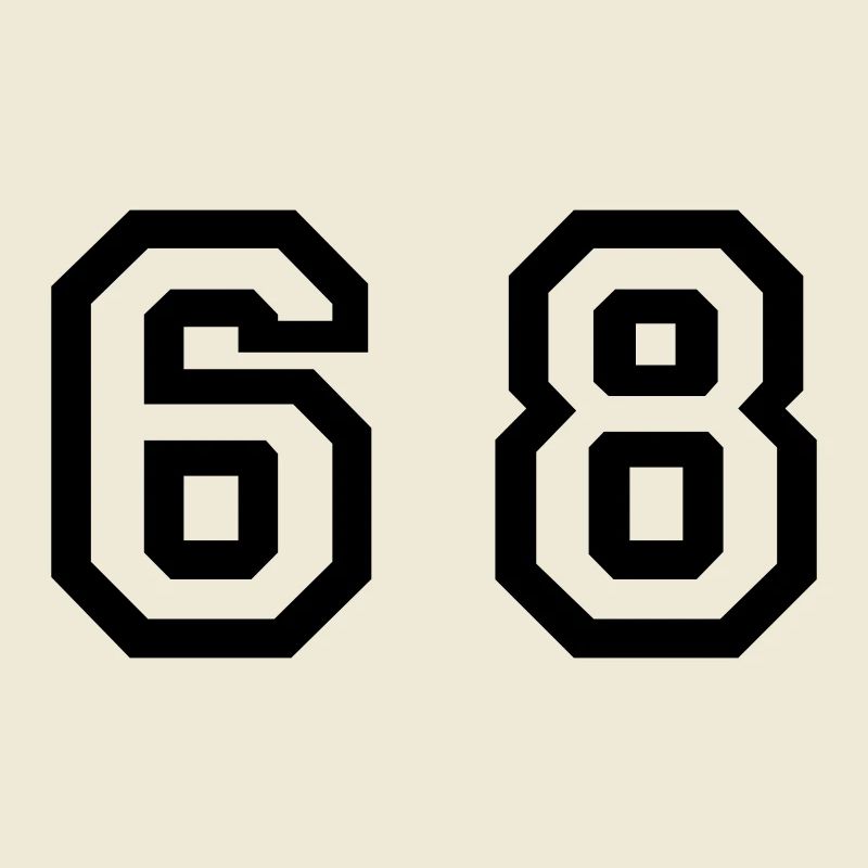 Number - 68 - Sixty Eight