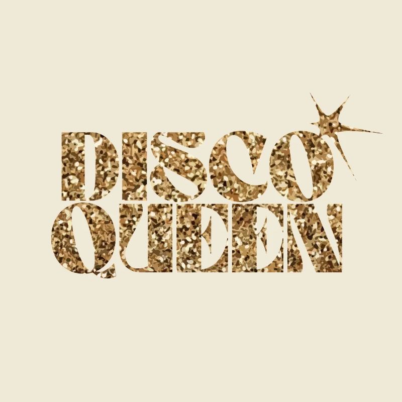 Disco Queen Glitter Text Design
