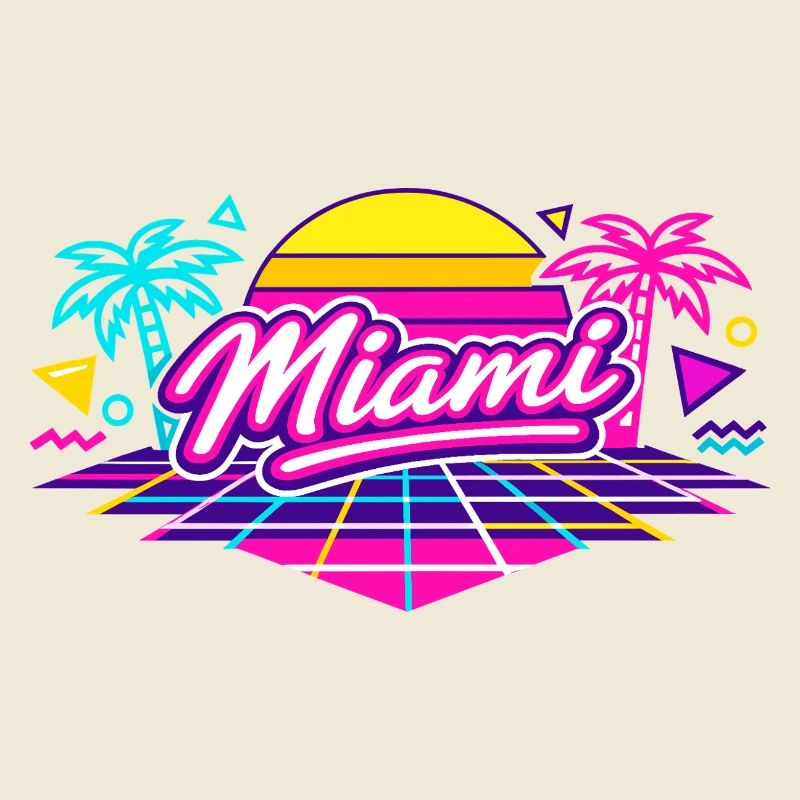 Miami Retro Disco Style Neon Vice Geschenk Idee