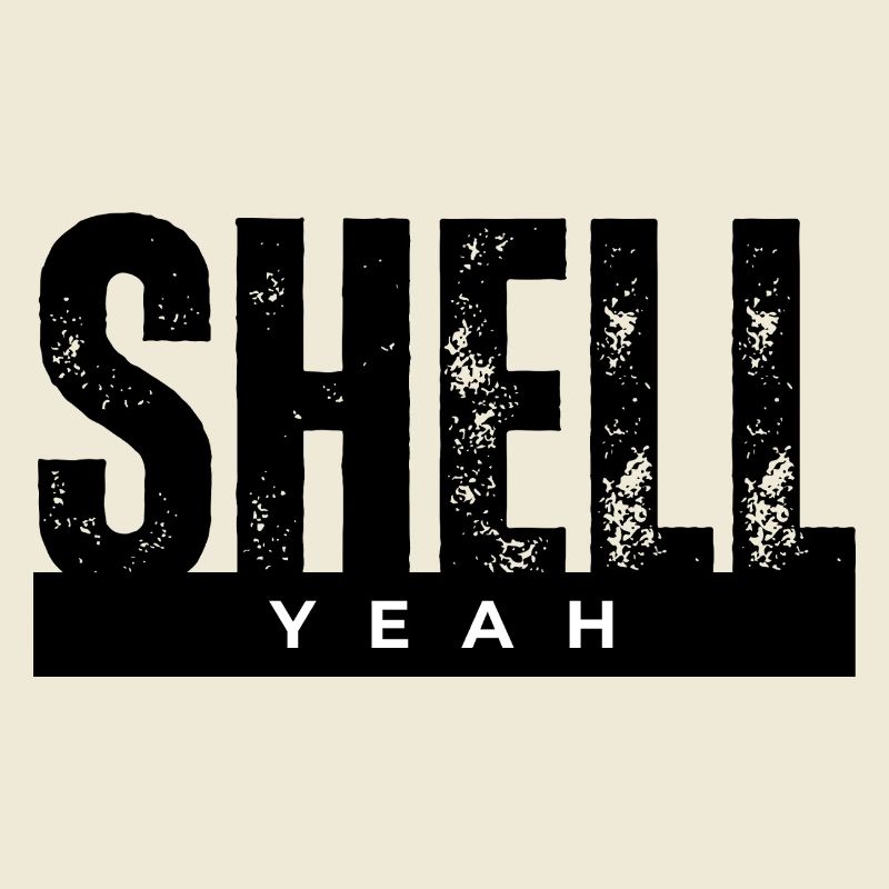 Yeah Bold Lettering on Black