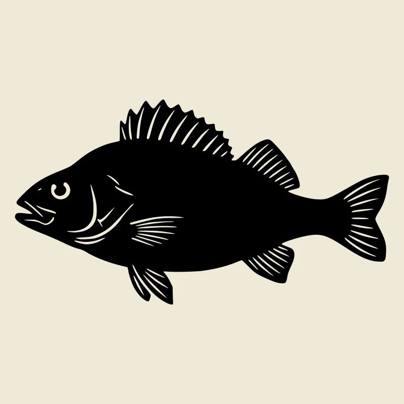 Flussbarsch Silhouette Angler Logo