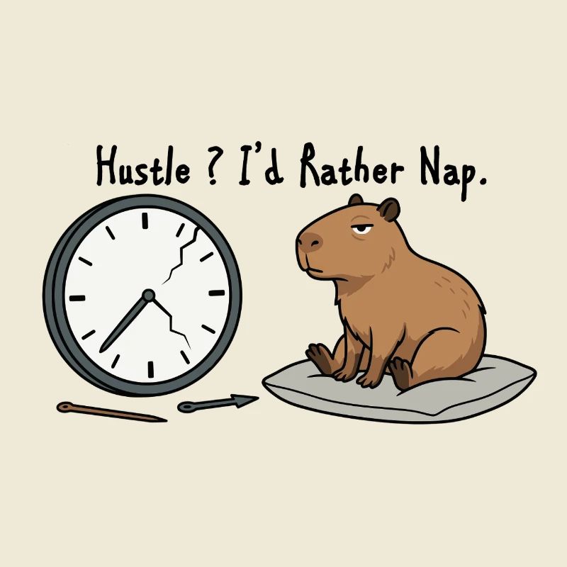 Capybara Nap Humor Broken Clock