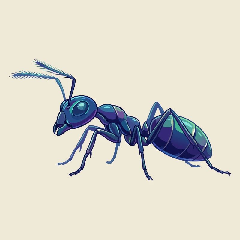 Détails de fourmis bleues Macro graphiques vectoriels Fourmis