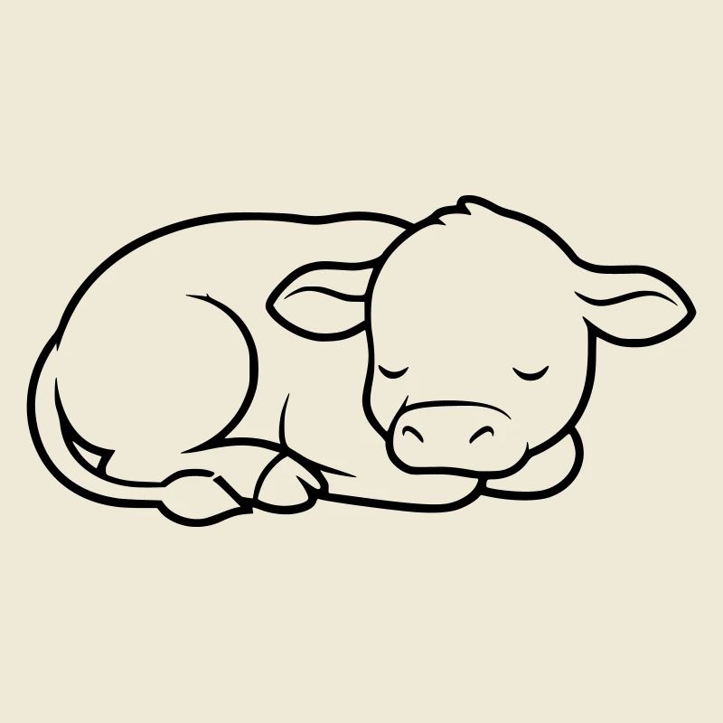 Veau endormi Vache bébé mignon