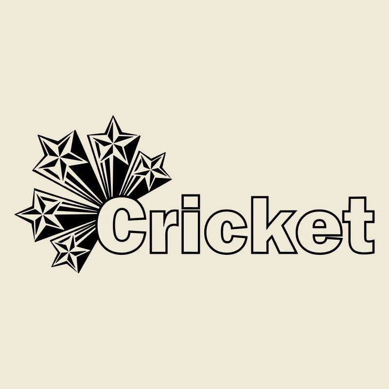 Texte de cricket avec des étoiles