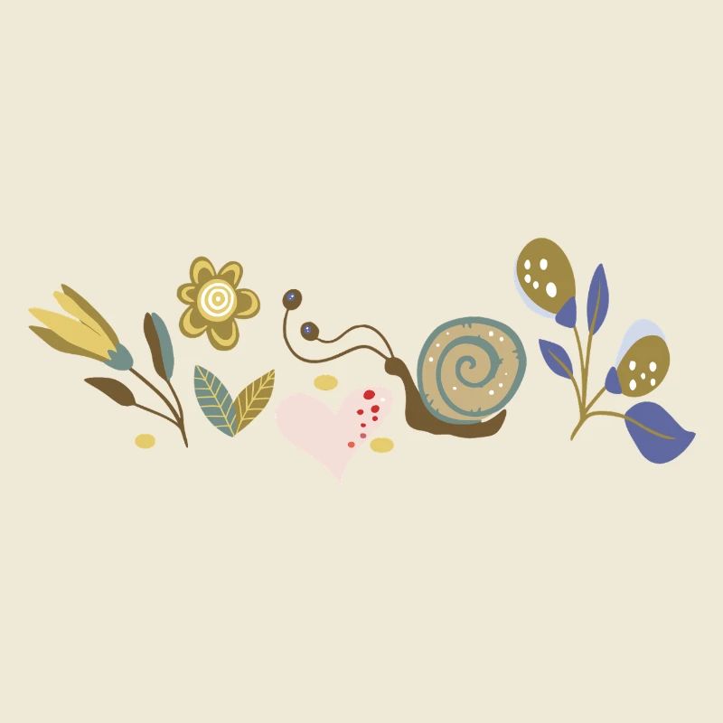 Fleurs avec escargot