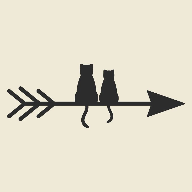 Silhouette de chats sur flèche