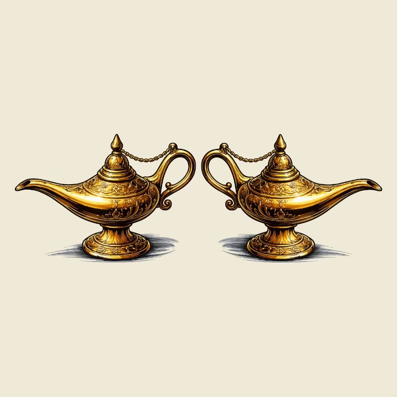Lampes à huile dorées