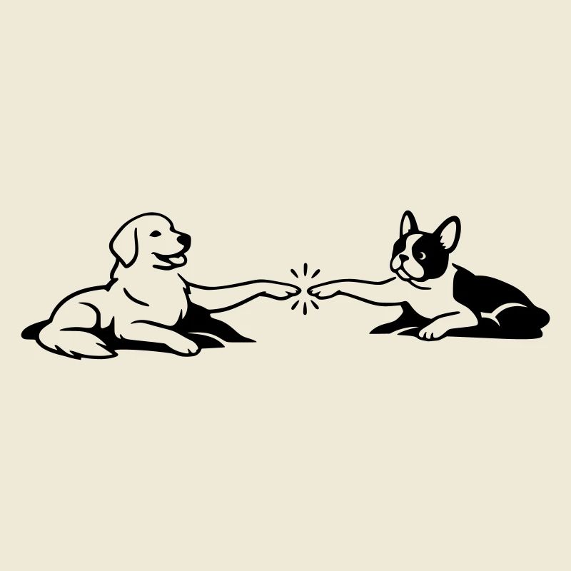 Dogs Touch Paws Michelangelo