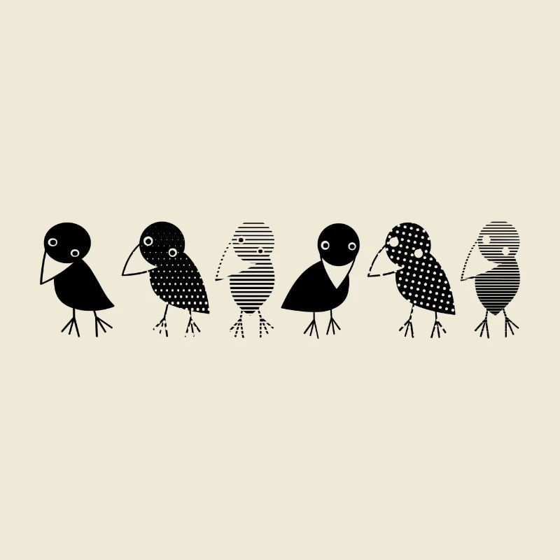 Crows at a glance. Cosy crows on a row