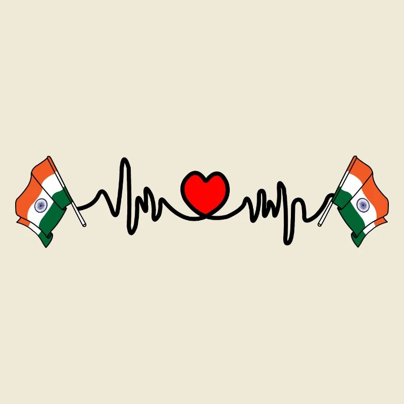Herzfrequenz Cardio Flagge Indien