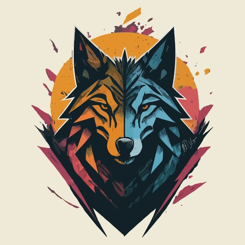 Wolf Double Sided Sun Moon