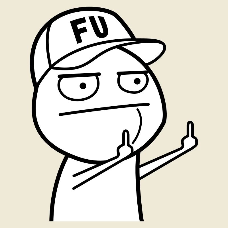 FU Meme with baseball cap (colors can be changed)