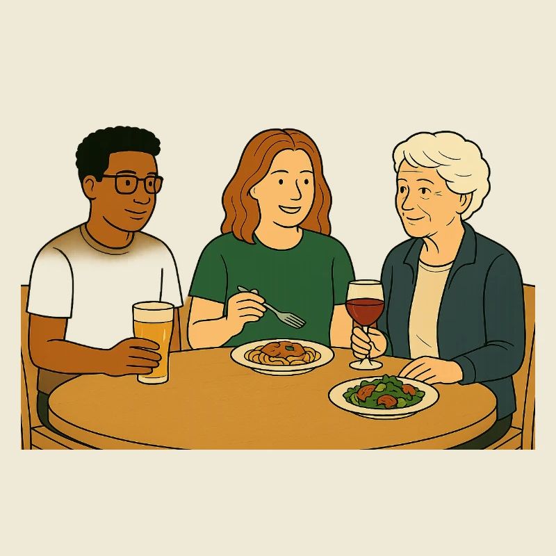 at the table